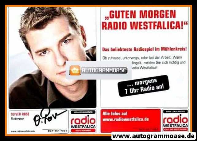 Autogramm Radio | Westfalica | Oliver ROSE | 2000er (Portrait Color)