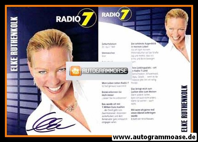 Autogramm Radio | Radio 7 | Elke RUTHENKOLK | 2000er (Portrait Color) 1