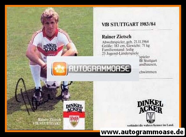 Autogramm Fussball | VfB Stuttgart | 1983 | Rainer ZIETSCH