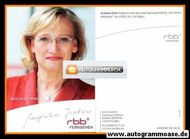 Autogramm TV | RBB | Angelika JORDAN | 2010er (Portrait Color)