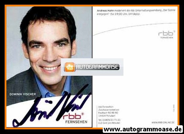 Autogramm TV | RBB | Dominik VISCHER | 2010er (Portrait Color)