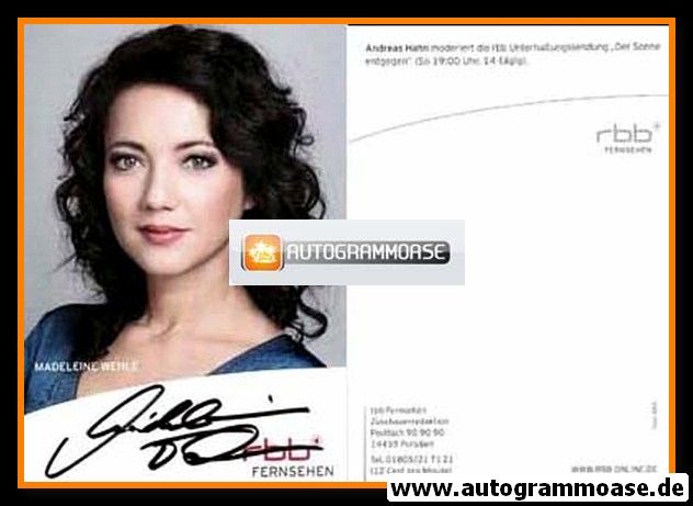 Autogramm TV | RBB | Madeleine WEHLE | 2010er (Portrait Color) 1