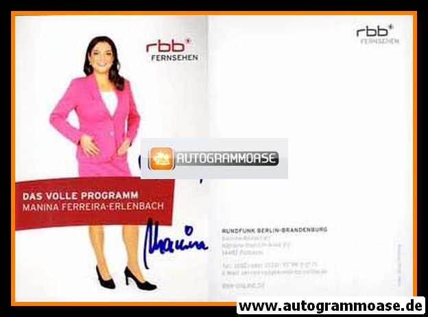 Autogramm TV | RBB | Manina FERREIRA-ERLENBACH | 2010er (Portrait Color) 1
