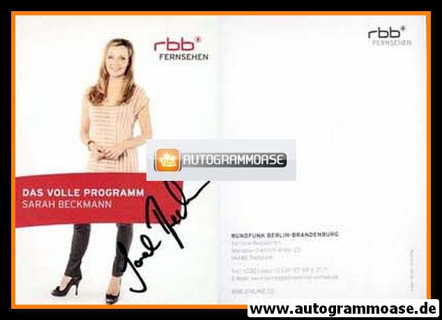 Autogramm TV | RBB | Sarah BECKMANN | 2010er (Portrait Color) 2