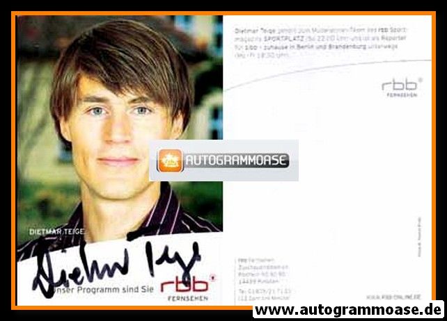 Autogramm TV | RBB | Dietmar TEIGE | 2010er (Portrait Color) 3