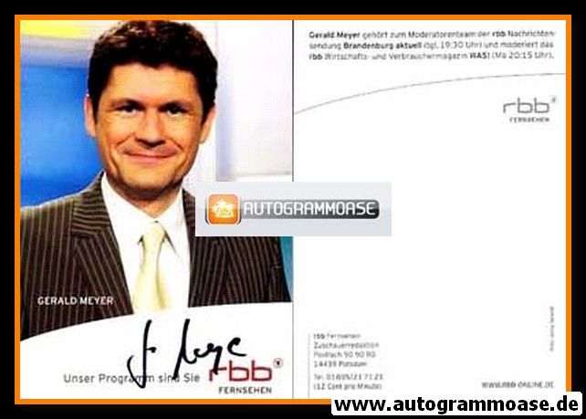 Autogramm TV | RBB | Gerald MEYER | 2010er "Brandenburg Aktuell / WAS!"
