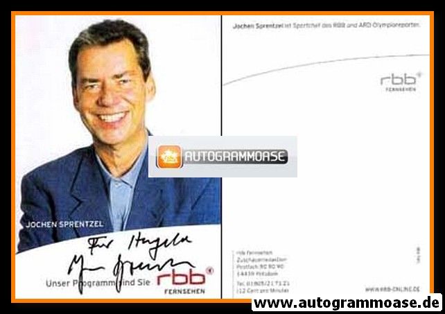 Autogramm TV | RBB | Jochen SPRENTZEL | 2010er (Portrait Color)