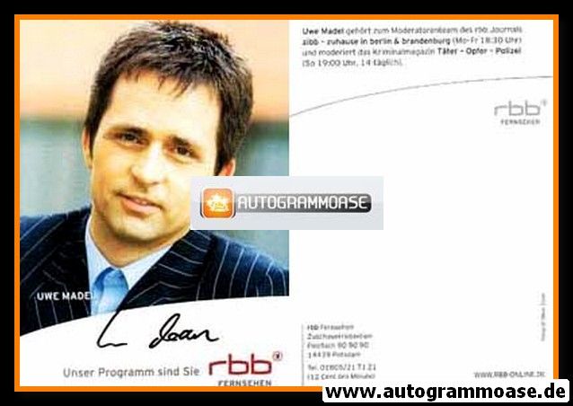 Autogramm TV | RBB | Uwe MADEL | 2010er "Zibb / Täter-Opfer-Polizei"