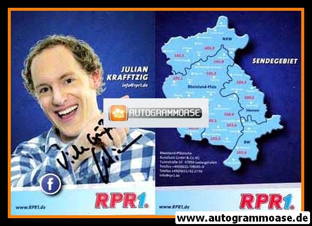 Autogramm Radio | RPR1. | Julian KRAFFTZIG | 2010er (Portrait blau)