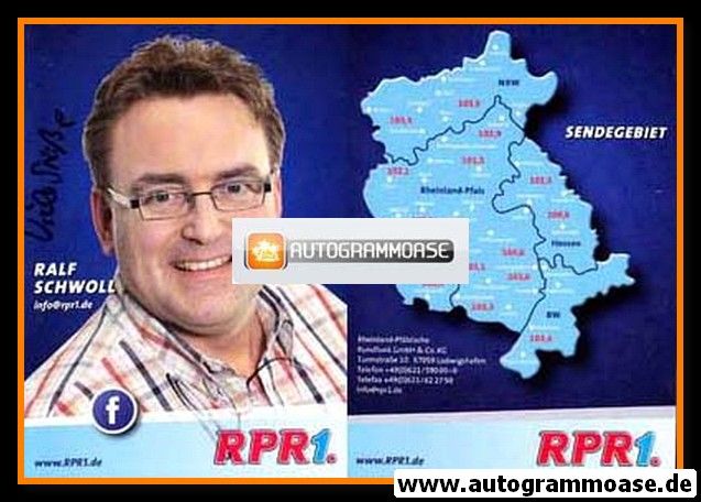 Autogramm Radio | RPR1. | Ralf SCHWOLL | 2010er (Portrait blau)