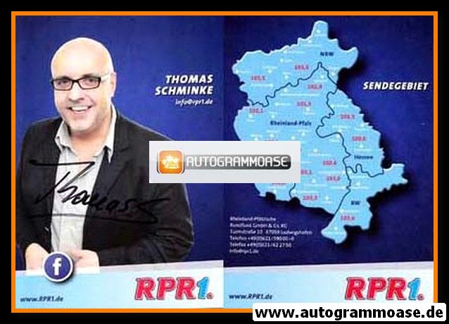 Autogramm Radio | RPR1. | Thomas SCHMINKE | 2010er (Portrait blau)