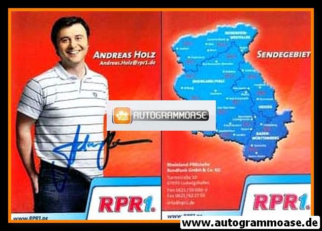 Autogramm Radio | RPR1. | Andreas HOLZ | 2010er (Portrait rot)