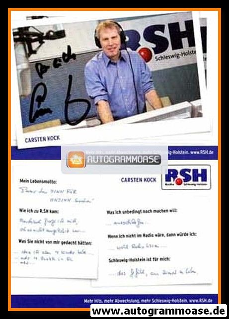 Autogramm Radio | R.SH | Carsten KOCK | 2010er (Portrait Color)