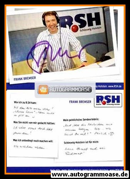 Autogramm Radio | R.SH | Frank BREMSER | 2010er (Portrait Color)