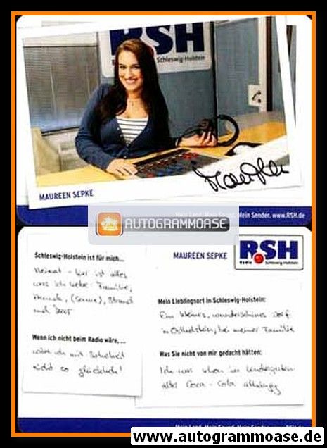 Autogramm Radio | R.SH | Maureen SEPKE | 2010er (Portrait Color)
