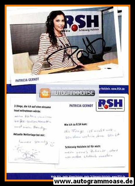 Autogramm Radio | R.SH | Patricia GERNDT | 2010er (Portrait Color)