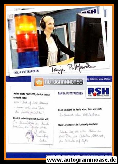 Autogramm Radio | R.SH | Tanja PUTTFARCKEN | 2010er (Portrait Color)