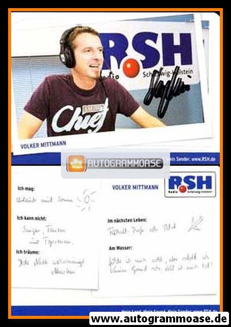 Autogramm Radio | R.SH | Volker MITTMANN | 2010er (Portrait Color)