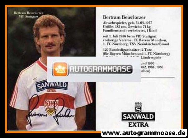 Autogramm Fussball | VfB Stuttgart | 1986 | Bertram BEIERLORZER