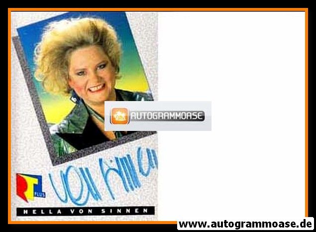 Autogramm TV | RTL | Hella VON SINNEN | 1980er (Portrait Color) 1