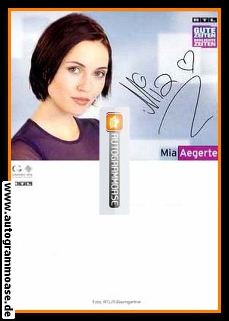Autogramm TV | RTL | Mia AEGERTER | 2000er Druck "GZSZ" (Baumgartner)