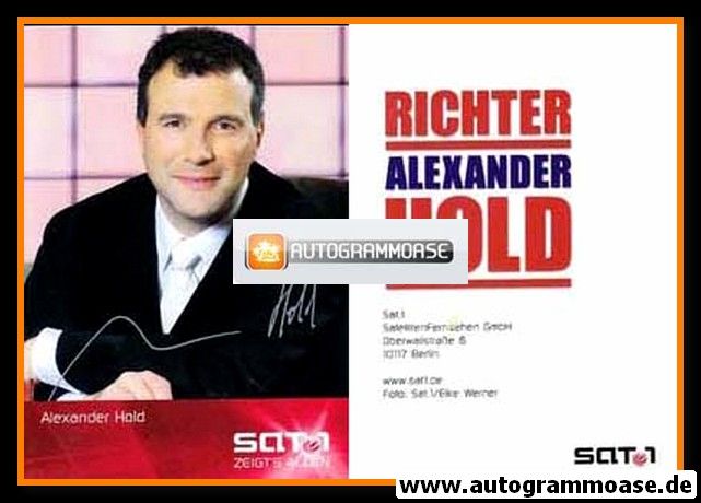 Autogramm TV | SAT1 | Alexander HOLD | 2000er Druck "Richter Alexander Hold" 2