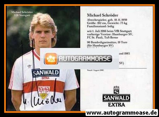 Autogramm Fussball | VfB Stuttgart | 1986 | Michael SCHRÖDER