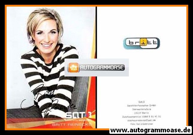 Autogramm TV | SAT1 | Britt REINECKE | 2000er Druck "Britt"