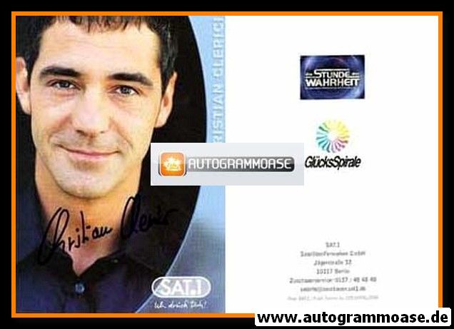 Autogramm TV | SAT1 | Christian CLERICI | 2000er "Die Stunde Der Wahrheit" (Portrait Color) Grimm