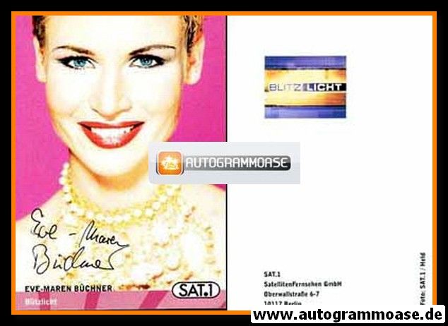 Autogramm TV | SAT1 | Eve-Maren BÜCHNER | 2000er "Blitzlicht" (Portrait Color) Held