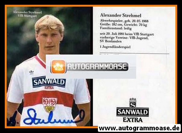 Autogramm Fussball | VfB Stuttgart | 1986 | Alexander STREHMEL