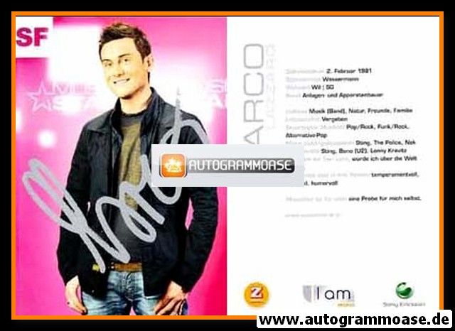 Autogramm TV | SF | Marco LAZZARO | 2000er Druck "MusicStar"
