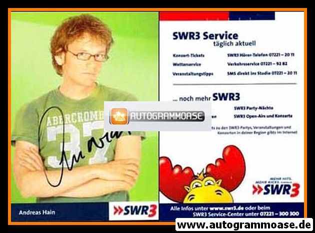 Autogramm Radio | SWR3 | Andreas HAIN | 2000er (Portrait Color)