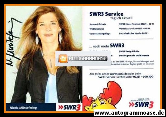 Autogramm Radio | SWR3 | Nicola MÜNTEFERING | 2000er (Portrait Color)