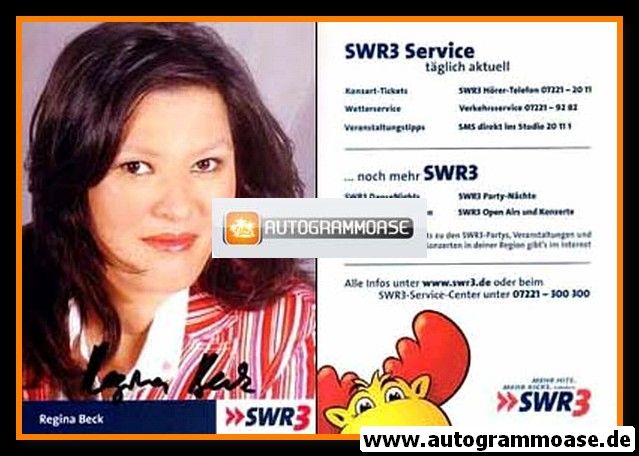 Autogramm Radio | SWR3 | Regina BECK | 2000er (Portrait Color)
