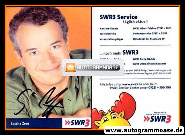 Autogramm Radio | SWR3 | Sascha ZEUS | 2000er (Portrait Color)