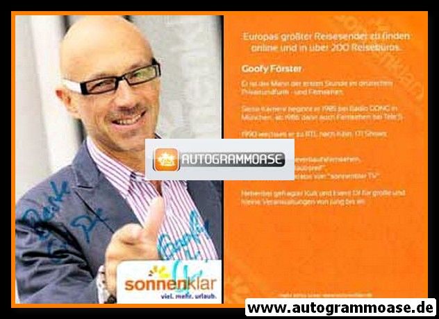 Autogramm TV | 9Live | Michael FÖRSTER | 2000er "Sonnenklar TV" 2