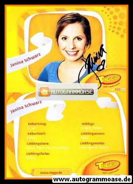 Autogramm TV | Super RTL | Janina SCHWARZ | 2000er "Toggo"