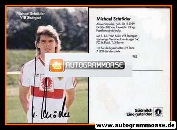 Autogramm Fussball | VfB Stuttgart | 1987 | Michael SCHRÖDER (Portrait)
