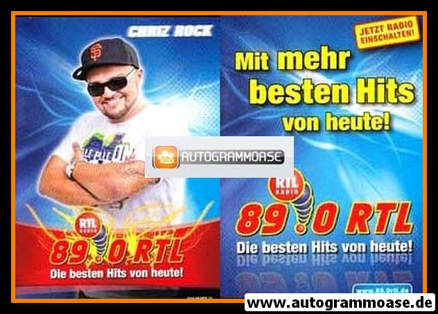 Autogramm Radio | 89.0 RTL | Chriz ROCK | 2010er (Portrait Color) blau