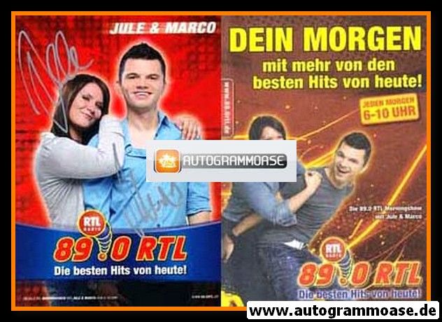 Autogramme Radio | 89.0 RTL | JULE + MARCO | 2010er (Portrait Color)