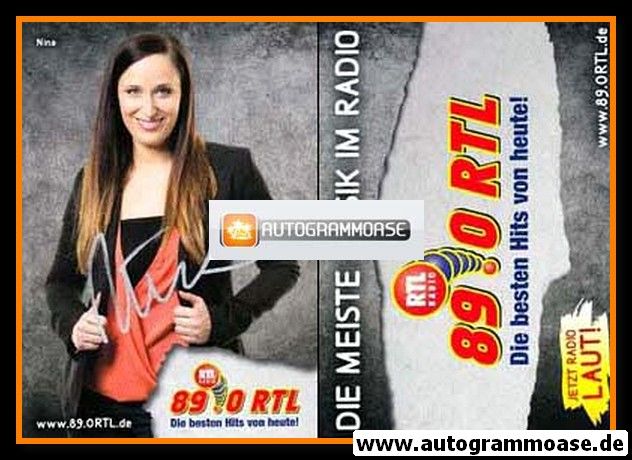 Autogramm Radio | 89.0 RTL | NINA | 2010er (Portrait Color)