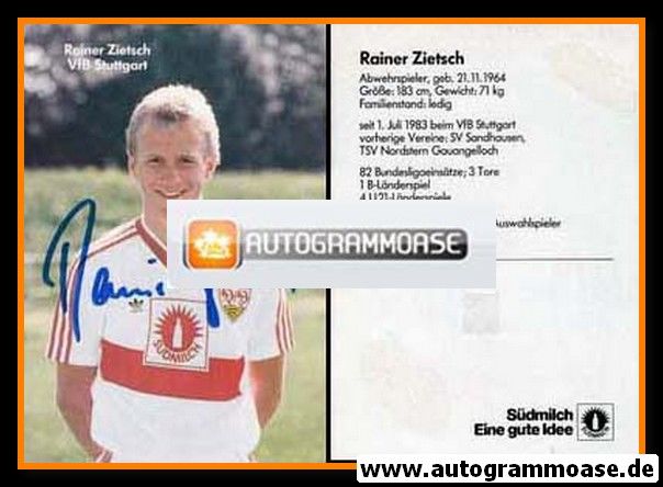 Autogramm Fussball | VfB Stuttgart | 1987 | Rainer ZIETSCH