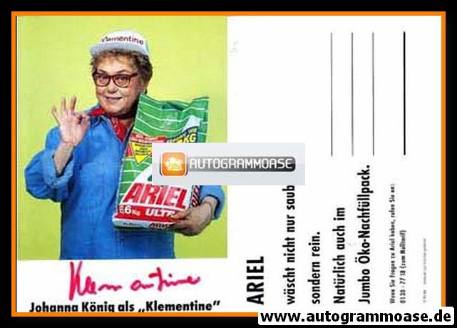 Autogramm Schauspieler | Johanna KÖNIG | 1980er (Ariel "Klementine") Portrait Color