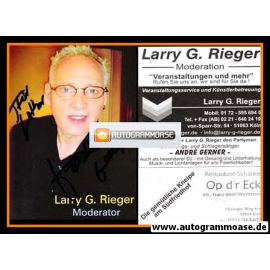 Autogramm Entertainer | Larry G. RIEGER | 1990er (Portrait Color)