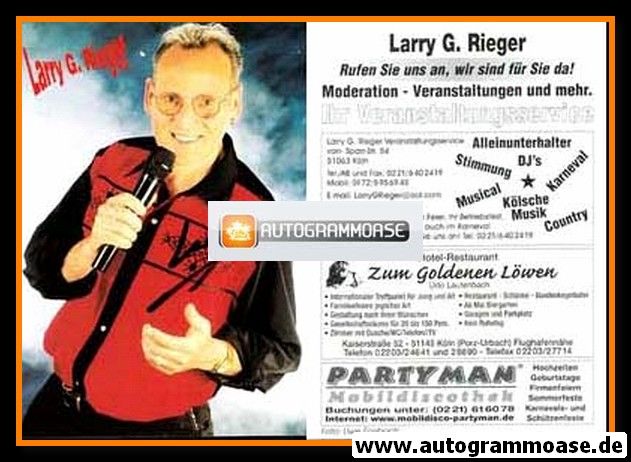 Autogramm Entertainer | Larry G. RIEGER | 2000er (Portrait Color) 3