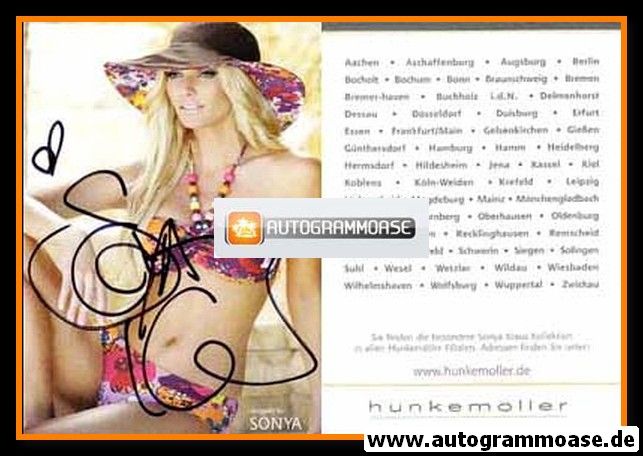 Autogramm TV | Sonya KRAUS | 2000er (Portrait Color SEXY) Hunkemöller 1