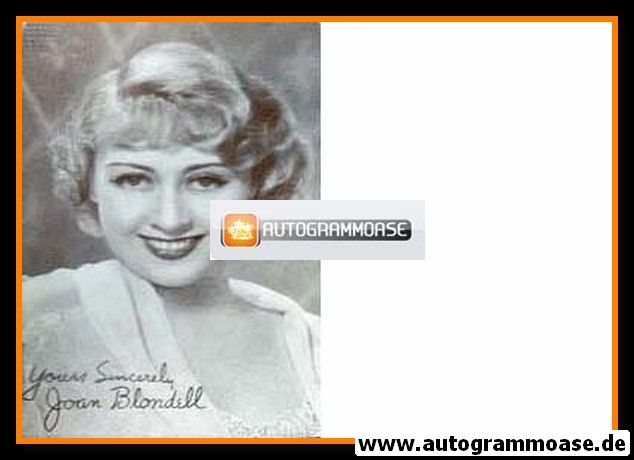 Autogramm Schauspieler | Joan BLONDELL | 1920er Druck (Portrait SW)