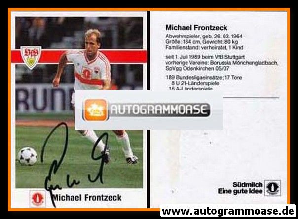 Autogramm Fussball | VfB Stuttgart | 1989 | Michael FRONTZECK