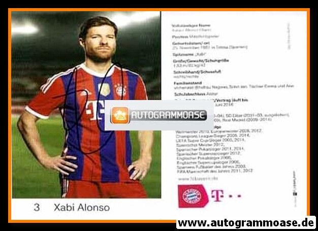 Autogramm Fussball | FC Bayern München | 2014 | Xabi ALONSO